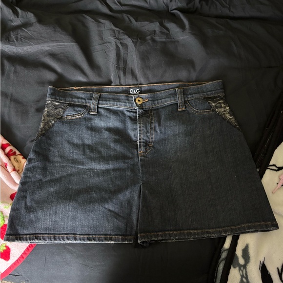 D&G “Don’t Touch My Bum” Dark Denim Skirt - Picture 1 of 3